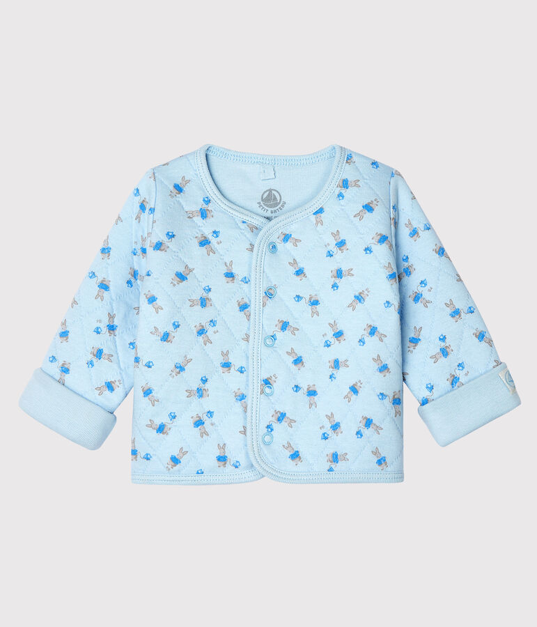 Cardigan b&eacute;b&eacute; en tubique matelass&eacute; bleu/multicouleur