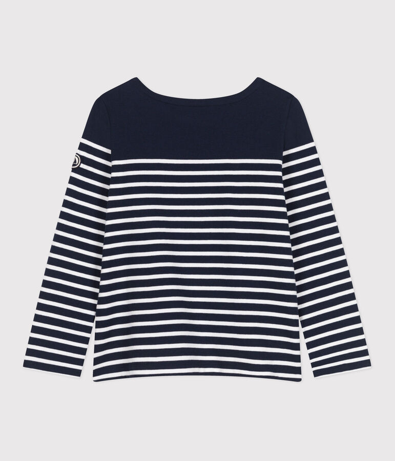 Marini&egrave;re femme en coton manches longues bleu/blanc