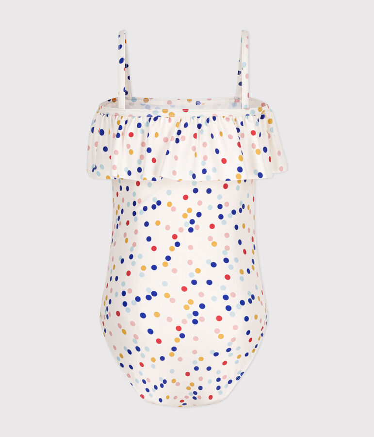 Maillot de bain 1 pi&egrave;ce imprim&eacute; enfant fille blanc/multicouleur
