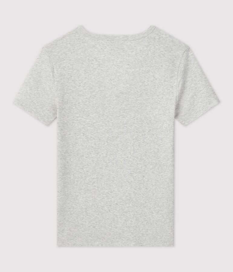 Tee-shirt L'ICONIQUE col V en coton Femme gris