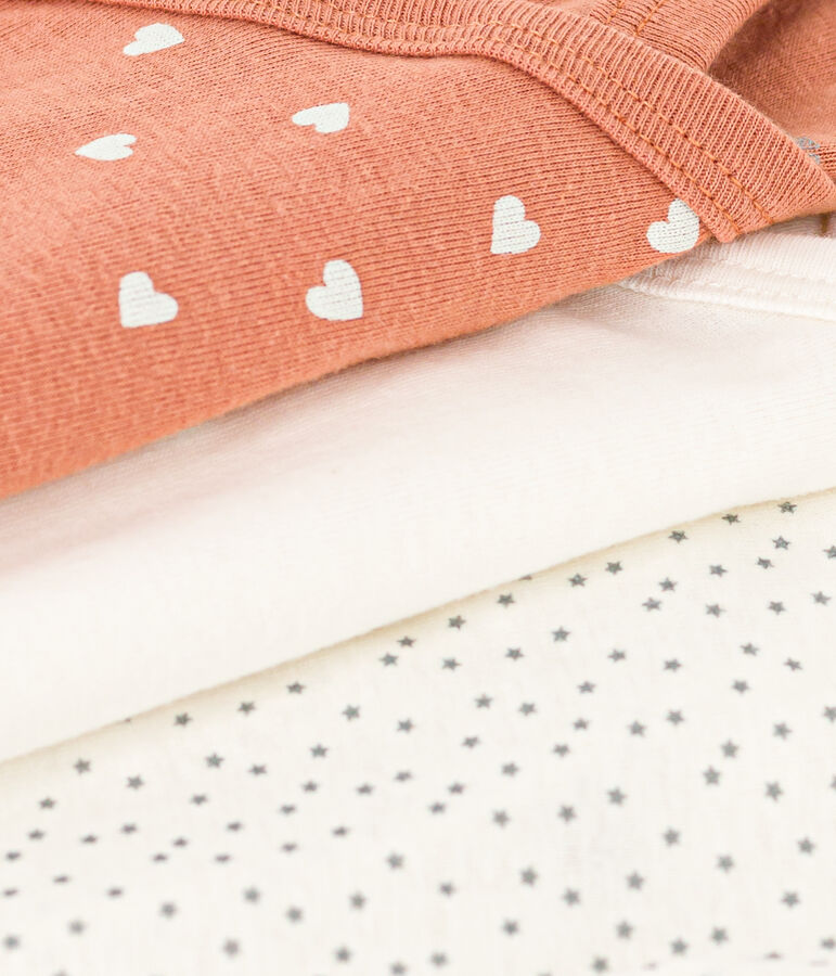 Lot de 3 bodies crois&eacute;s manches longues en coton variante 2