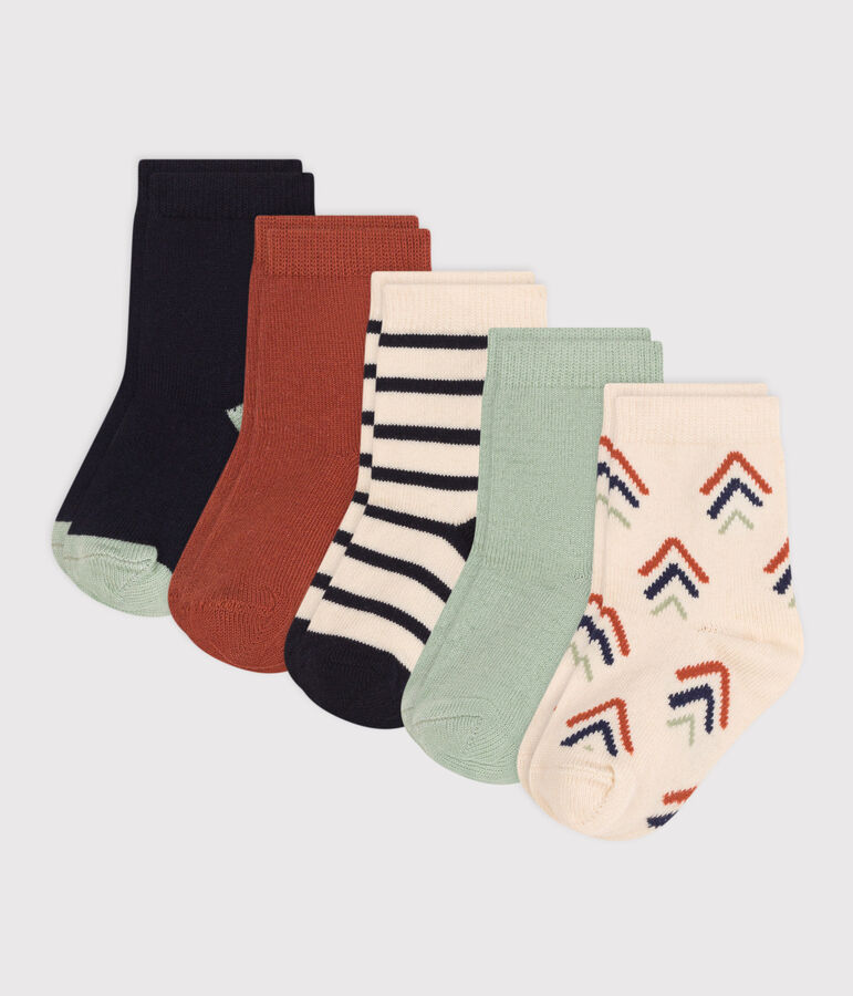 5 paires de chaussettes en coton imprim&eacute;es b&eacute;b&eacute; multicouleur