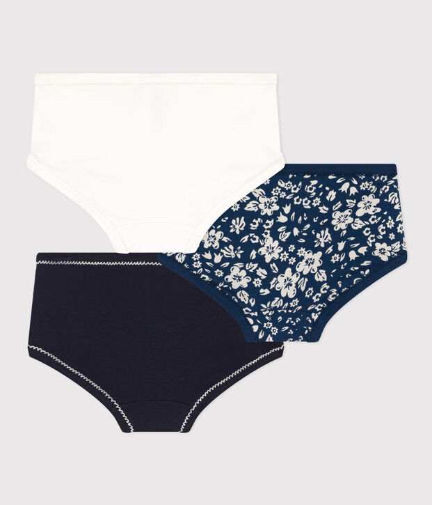 Lot de 3 culottes fleur en coton petite fille multicouleur