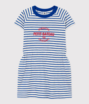 Robe rayée en jersey flammé enfant fille