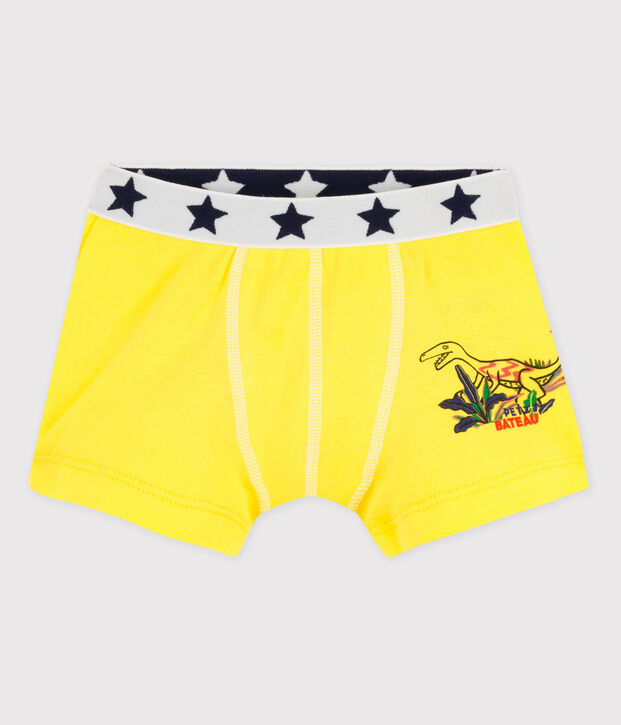 Boxer petit gar&ccedil;on en coton jaune