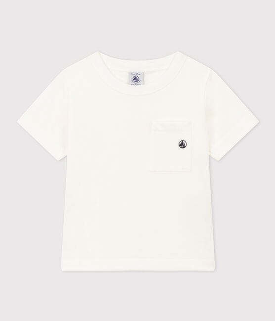 Tee-shirt manches courtes enfant garçon blanc MARSHMALLOW