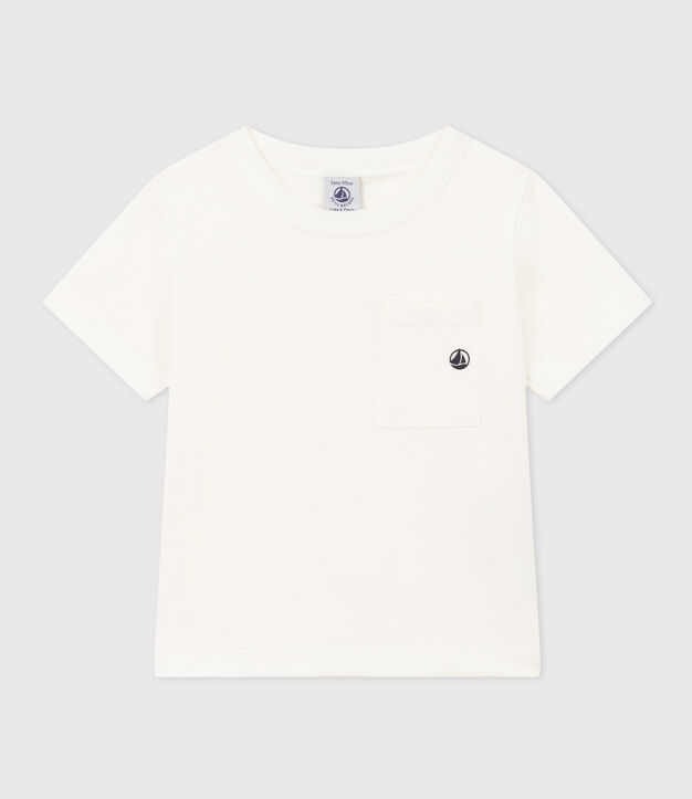 Tee-shirt manches courtes enfant gar&ccedil;on blanc