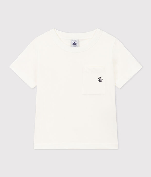 Tee-shirt manches courtes enfant gar&ccedil;on blanc