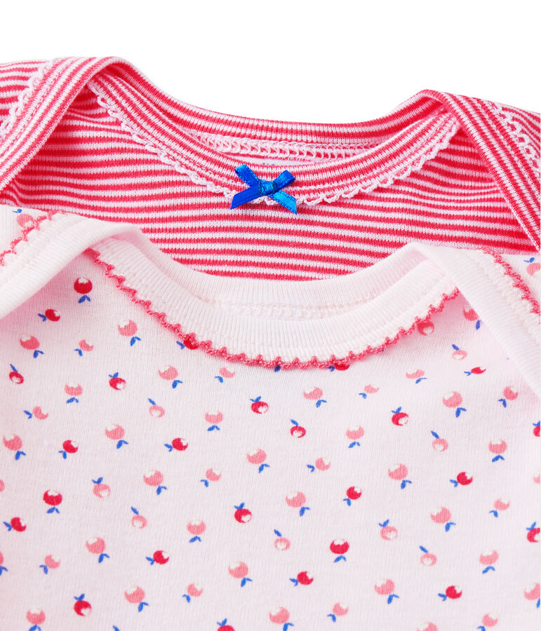 Lot de 2 bodies b&eacute;b&eacute; fille blanc