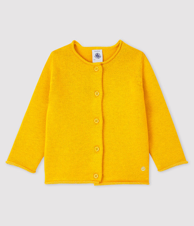 Cardigan manches longues b&eacute;b&eacute; fille jaune