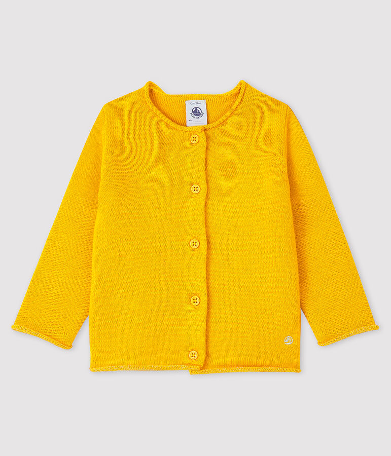 Cardigan manches longues b&eacute;b&eacute; fille jaune BOUDOR