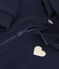 Sweatshirt zippé à capuche en molleton enfant fille bleu SMOKING