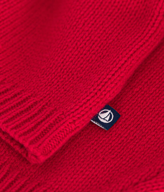 Pull en tricot contenant de la laine bébé rouge STOP/ MULTICO