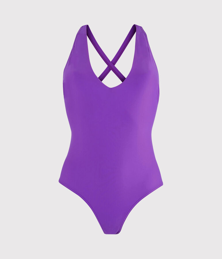 Maillot de bain 1 pi&egrave;ce &eacute;coresponsable femme violet