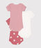 Lot de 3 bodies manches courtes cœurs en coton bébé variante 1
