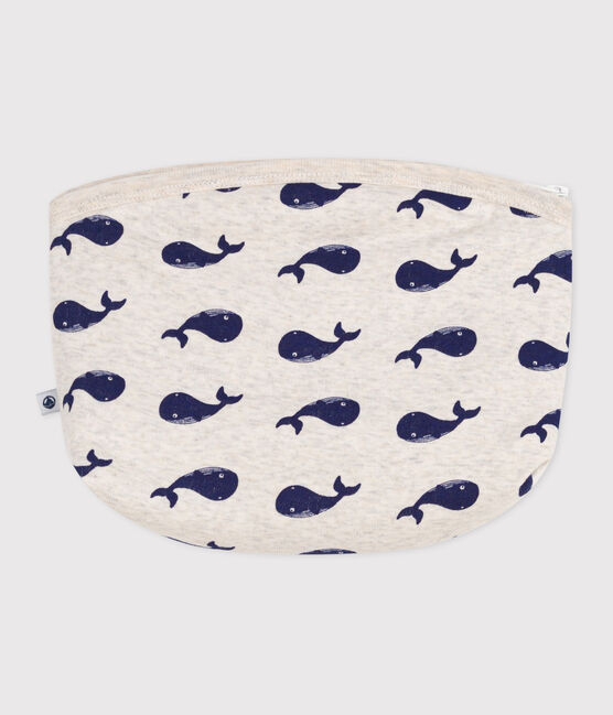 Pochette bébé en coton baleine beige MONTELIMAR/bleu MEDIEVAL
