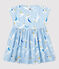Robe manches courtes en popeline bébé fille bleu JASMIN/blanc MULTICO