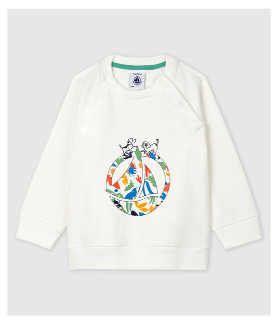 Sweatshirt en coton bébé. blanc MARSHMALLOW