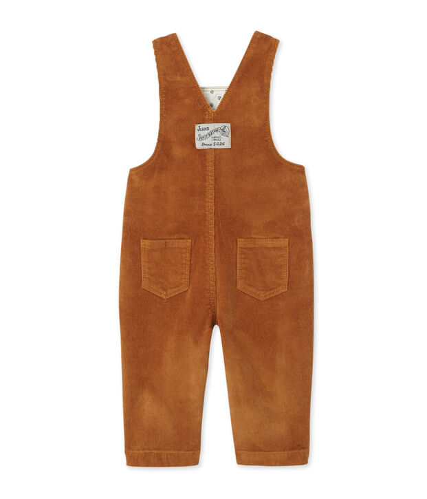 Salopette b&eacute;b&eacute; gar&ccedil;on en velours stretch marron