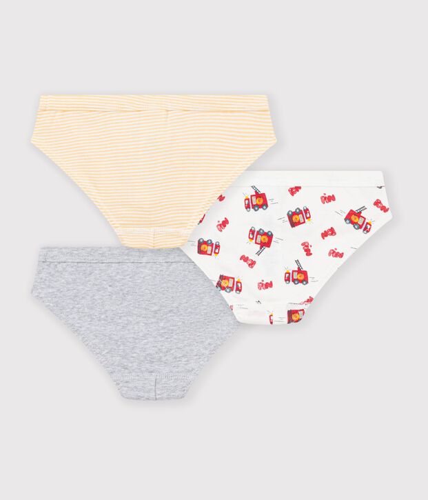 Lot de slip enfant en coton imprim&eacute; pompier multicouleur
