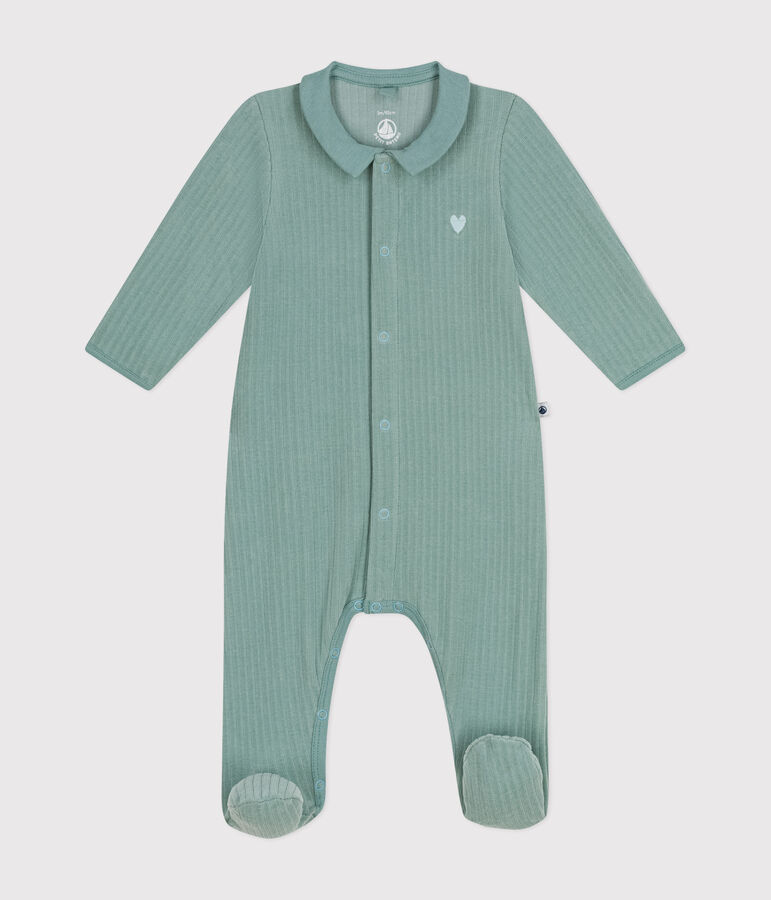 Pyjama en velours b&eacute;b&eacute; vert PAUL