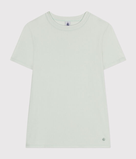 Tee-shirt l'Iconique en coton uni femme bleu POOL