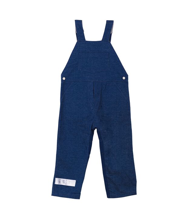 Salopette longue maille effet denim b&eacute;b&eacute; mixte bleu/beige