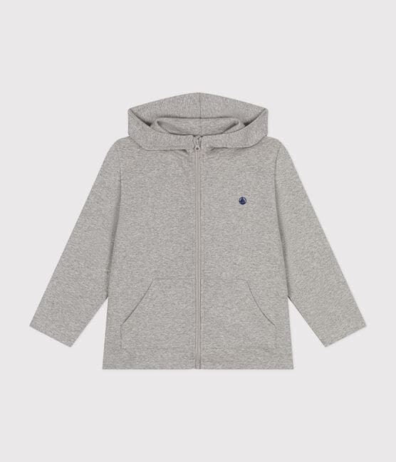 Sweatshirt zippé à capuche en cote enfant garçon gris CHATON CHINE