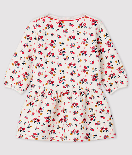 Robe manches longues bébé fille blanc MARSHMALLOW/blanc MULTICO