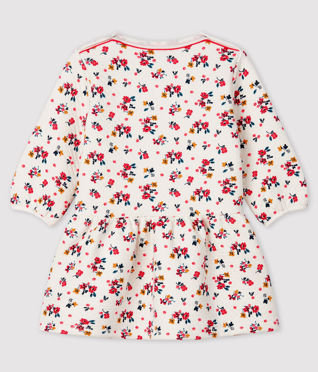 Robe manches longues b&eacute;b&eacute; fille blanc/multicouleur
