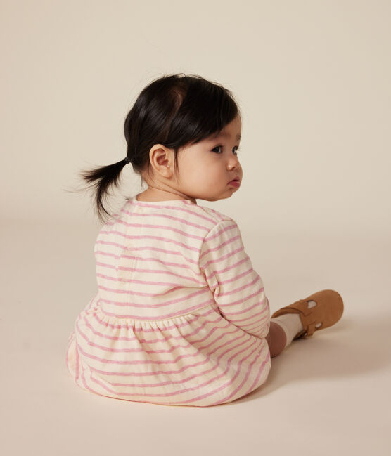 Robe manches longues en tubique bébé rose AVALANCHE/ ROSELINE