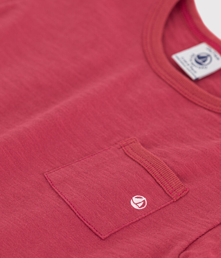 Tee-shirt manches courtes b&eacute;b&eacute; en jersey flamm&eacute; rose