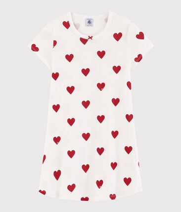 PETIT BATEAU - Chemise de nuit coeur petite fille en coton