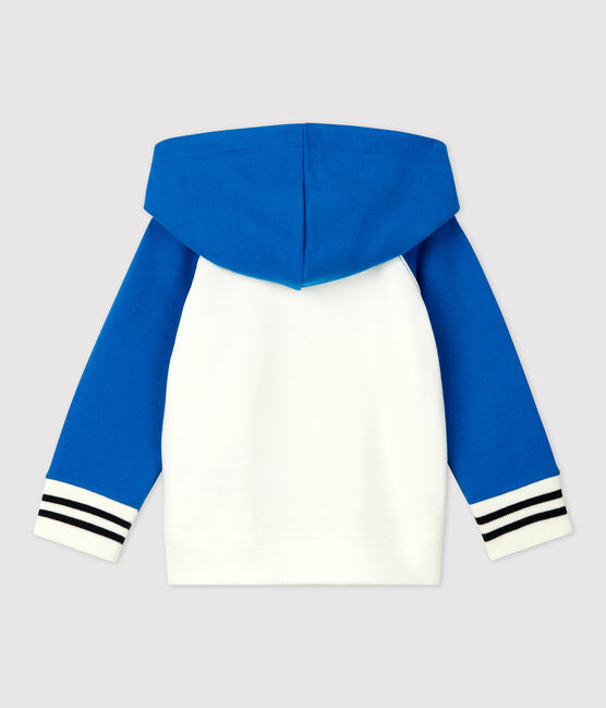 Sweatshirt en molleton bébé. bleu RUISSEAU/blanc MARSHMALLOW