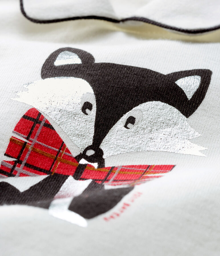 Tee shirt manches longues b&eacute;b&eacute; gar&ccedil;on &agrave; col blanc