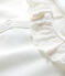 Body manches courtes à col blanc bébé fille en coton biologique blanc MARSHMALLOW