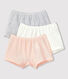 Lot de 3 shorties petite fille en coton biologique