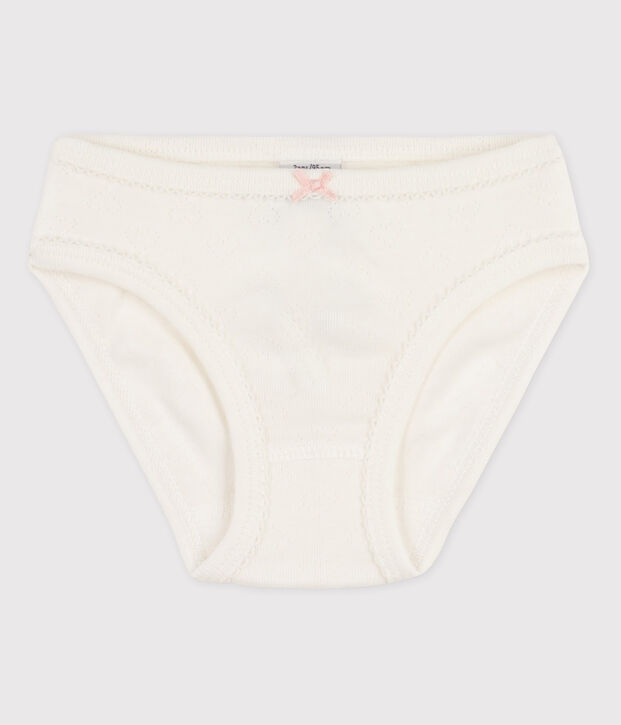 Culotte petite fille en coton blanc
