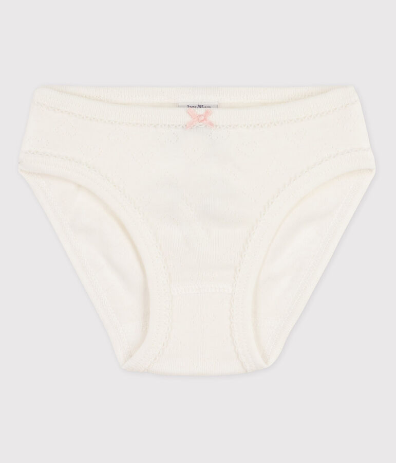 Culotte petite fille en coton blanc