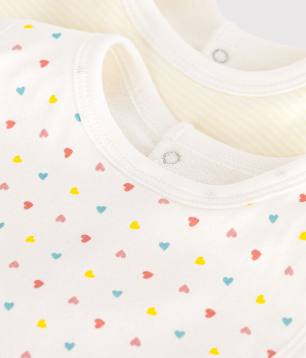 Lots de deux bavoirs b&eacute;b&eacute; en coton imprim&eacute; multicouleur