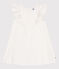 Robe enfant en coton manches courtes blanc MARSHMALLOW/gris ARGENT