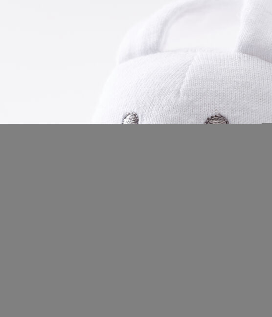 Doudou lapin bébé en jersey beige PERLIN/blanc MARSHMALLOW