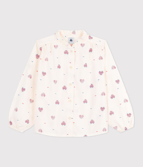 Blouse enfant en coton manches longues cœurs blanc AVALANCHE/ MULTICO