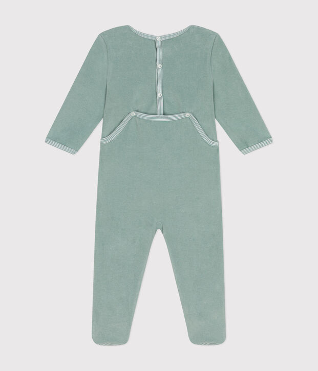 Pyjama en velours b&eacute;b&eacute; vert