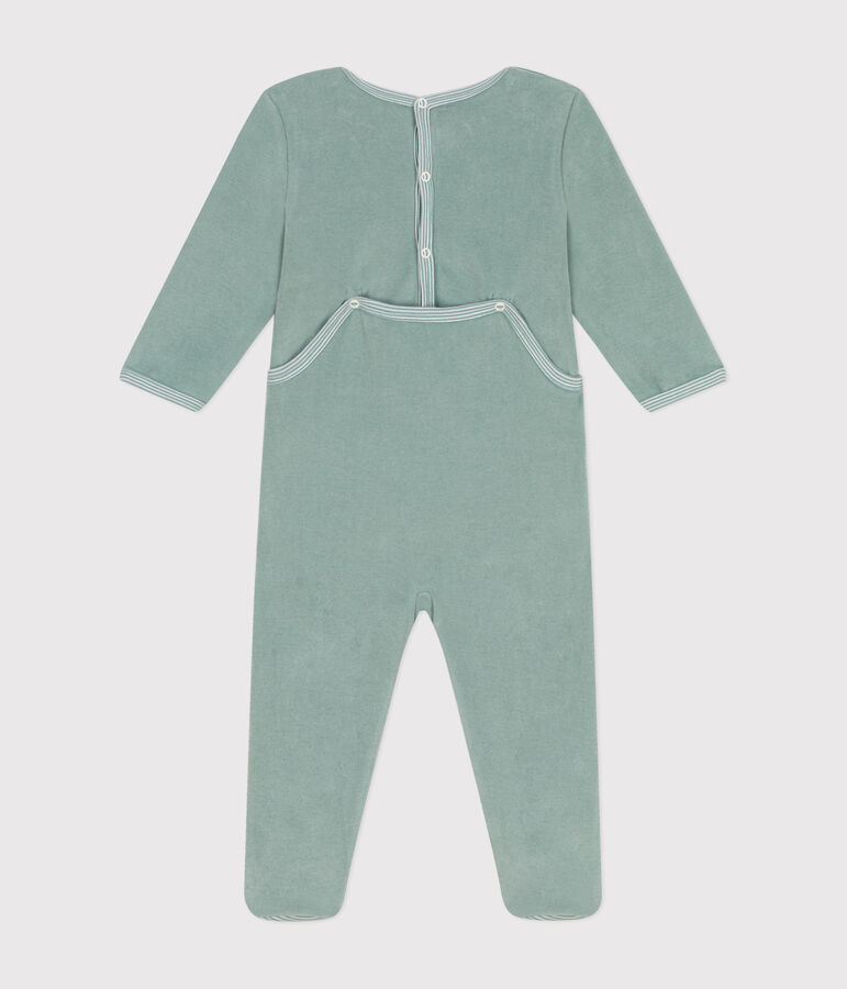 Pyjama en velours b&eacute;b&eacute; vert PAUL
