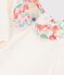 Sweatshirt b&eacute;b&eacute; en coton uni avec son col imprim&eacute; blanc cass&eacute;