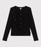 Cardigan femme en coton uni noir