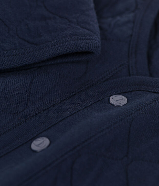 Cardigan b&eacute;b&eacute; en tubique matelass&eacute; bleu marine