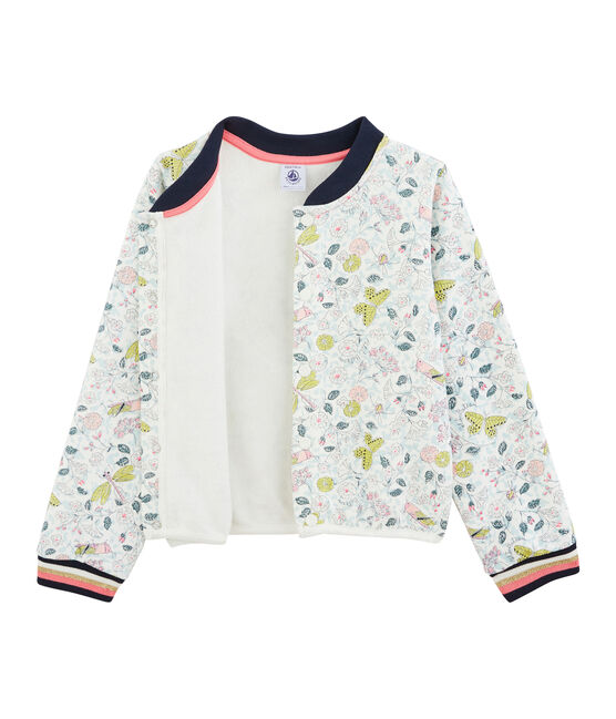 Cardigan enfant fille blanc MARSHMALLOW/blanc MULTICO