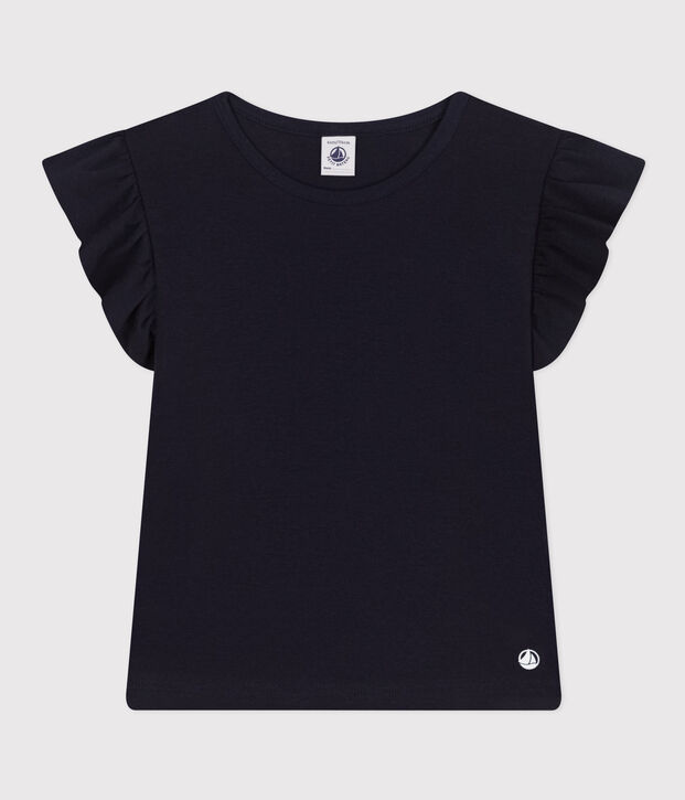 Tee-shirt en coton enfant fille bleu marine